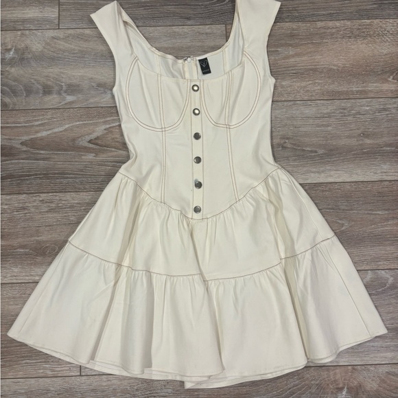 Windsor Dresses & Skirts - Windsor Cream Button-Front Mini Dress